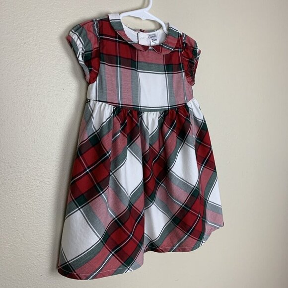 Carter's Short Sleeve Plaid Holiday Dress Tartan Red Christmas Girls 24 Months - Picture 4 of 11